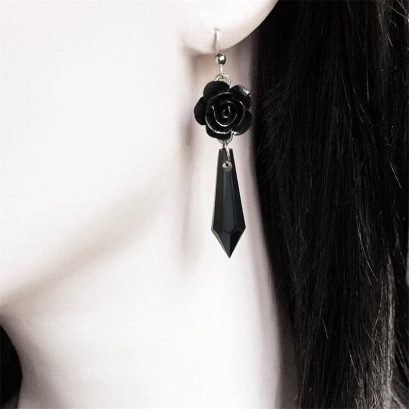 MIFYNN Gothic Dark Bat Dangle Earrings Red Black Crystal Gems Bat Earrings Punk Rock Style Bats Animal Earrings Halloween Costumes Earrings Jewelry for Women - Image 2